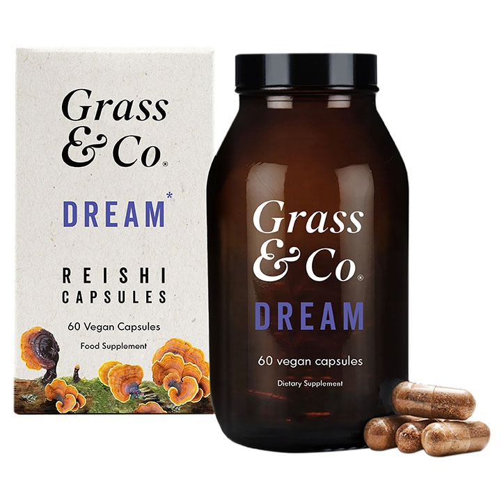Grass & Co. DREAM Reishi Mushrooms with Magnesium + Sage, 60 Vegan Capsules